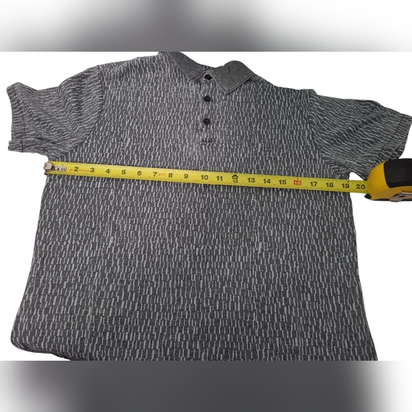 Indigo Star Norman Knit Burnout Polo Botanical Print Heather Black Shirt Small - Picture 8 of 9